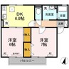 サンライズ下庄 2DKの間取り
