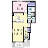 セントプラージュ　Ａ 1LDKの間取り