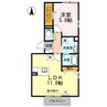 レザン倉敷 1LDKの間取り