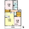 パルティール中島 2LDKの間取り