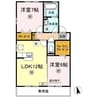 パルティール中島 2LDKの間取り