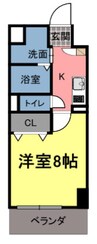 吉備線<桃太郎線>/総社駅 徒歩7分 8階 1年未満 1Kの間取り