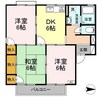 キャッスル平田　B棟 3DKの間取り