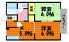 コーポクレア　E棟 2Kの間取り