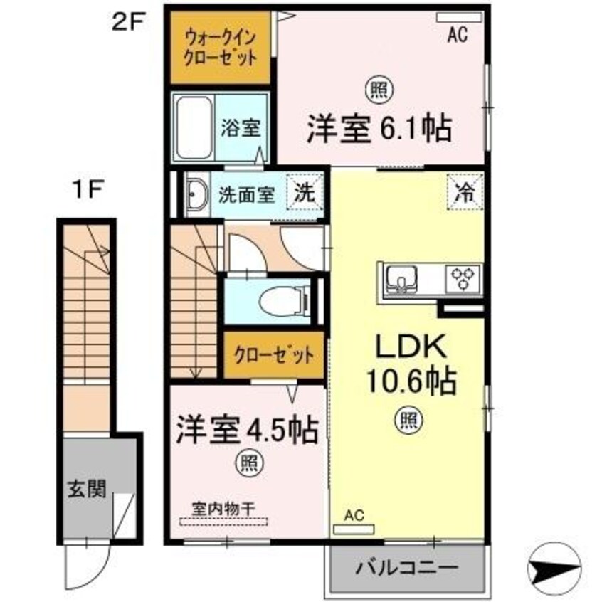 間取図 瀬戸大橋線/茶屋町駅 徒歩7分 2階 築6年