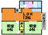 エフシリーズ ウエストF棟 3DKの間取り