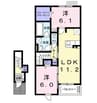 ウエスト　ディオスⅡ 2LDKの間取り