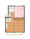 サニーハイツ茶屋町 2DKの間取り