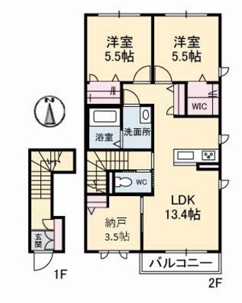間取図 テラスコート船穂　Ｃ棟