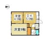 ホワイトコーポⅠ 2DKの間取り