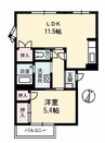 フレグランス福島　Ｂ棟 1LDKの間取り