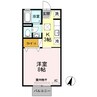 レインボーハイツ　B棟　 1Kの間取り