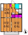 コーポ吉備路　Ｃ 2DKの間取り