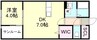 96apt 1DKの間取り