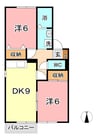 セジュールマキ 2DKの間取り