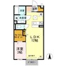 ルナール 1LDKの間取り