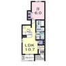 サンメゾンＭ・Ａ 1LDKの間取り