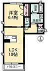 アプレ倉敷 1LDKの間取り