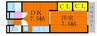 ローズパーク津島 1DKの間取り