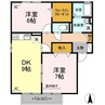 クリエンテ　A棟 2DKの間取り