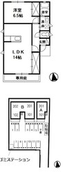 リバティ中島 A 1LDKの間取り