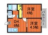 山陽本線（中国）/倉敷駅 徒歩20分 2階 築39年 2DKの間取り