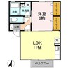 ブライト倉敷　Ａ棟 1LDKの間取り