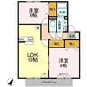 ボナールⅡ 2LDKの間取り