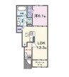 クレール九番館 1LDKの間取り