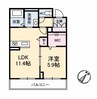 アントゥール　Ａ棟 1LDKの間取り