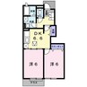 フェリシダ矢蔵　Ⅰ 2DKの間取り