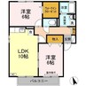 ロイヤルガーデンミルフィーＢ 2LDKの間取り