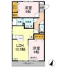 クリーン・アレテー 2LDKの間取り