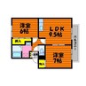 山陽本線（中国）/西阿知駅 徒歩17分 2階 築30年 2LDKの間取り