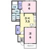 メゾン　ソレイユＢ棟 2DKの間取り