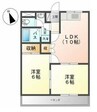 シャルマンハウス 2LDKの間取り