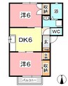 ニングル土倉　AーⅡ 2DKの間取り