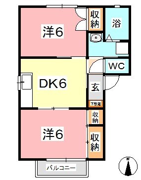 間取り図 ニングル土倉　AーⅡ