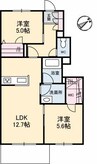 ドルモベーネ 2LDKの間取り