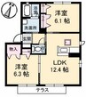 メゾンＭ　Ｂ棟 2LDKの間取り