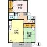 グリーンコーポ板谷　Ｃ棟 2LDKの間取り