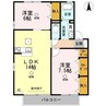 コートタウン西岡　Ａ棟 2LDKの間取り