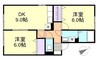 エーア　トベーレ　A棟 2DKの間取り