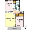 サンコーポ石井　Ａ棟 2LDKの間取り