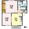 サンセール植田 2DKの間取り