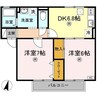 サンライズ下庄 2DKの間取り