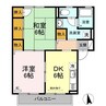 ミルトニアひよせ 2DKの間取り