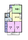 アブニール吉富　Ａ 3DKの間取り