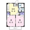 ニュ－シティ中須加Ｂ 2DKの間取り