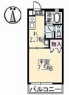 コロニーＫ　Ｂ棟 1Kの間取り